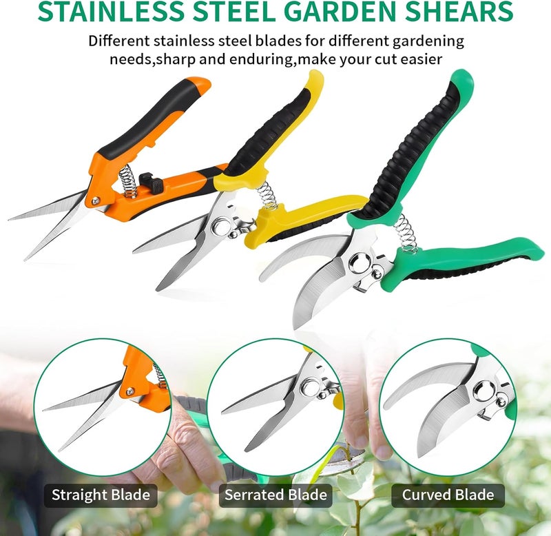 Drametic+ Garden Pruning Shears 3 Pack Gardening Shears Garden Scissors Stainless Steel Plant Flower Scissors Clippers Pruning Shears tijeras de jardinería - Image 2